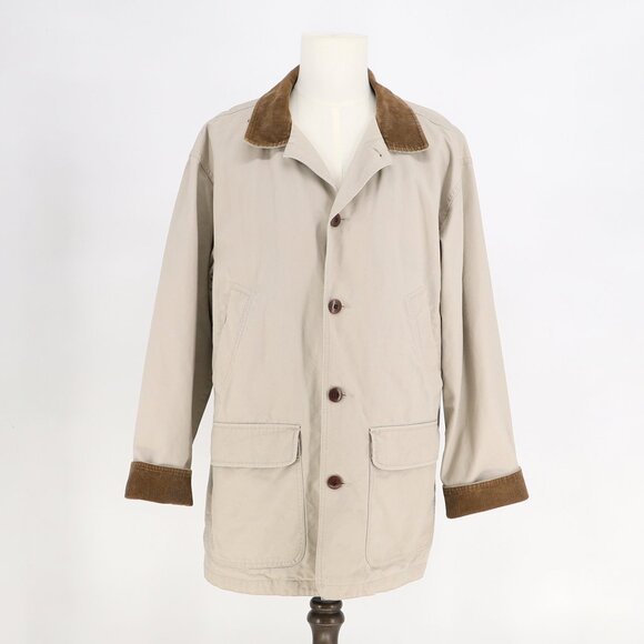 L.L. Bean Other - VINTAGE L.L.BEAN Men's Field Coat Barn Canvas Jacket Tan Corduroy Collar Size L